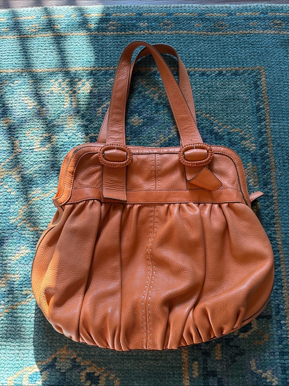 Leather purse in orange — Women’s Shoulder Bag